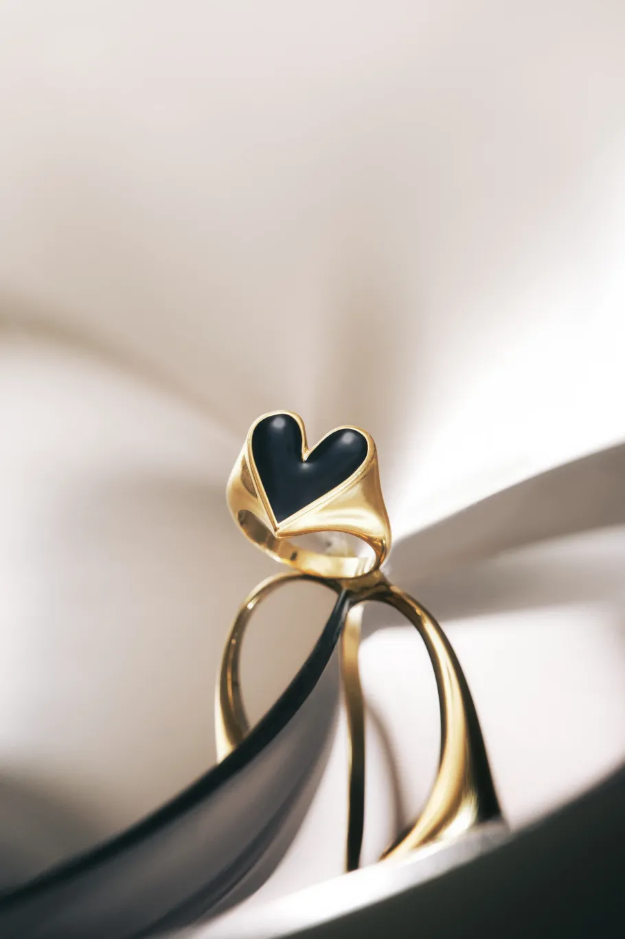 Bijoux|Balzac Bague Faustine Dore Coeur Noir