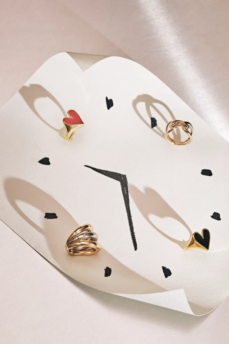 Bijoux|Balzac Bague Faustine Dore Coeur Rouge
