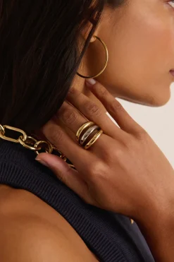 Bijoux|Balzac Bague Irene Bicolore Dore Et Argente