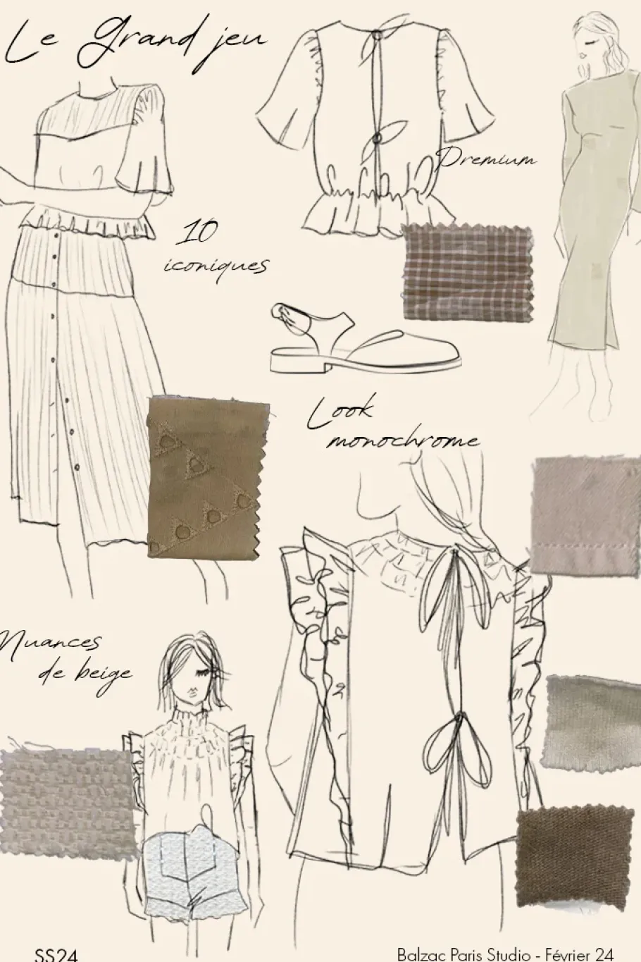 Chemises Et Blouses|Balzac Blouse Amia Carreaux Beige Et Blanc