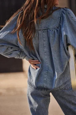 Chemises Et Blouses|Balzac Blouse Apolline Bleu Glacier