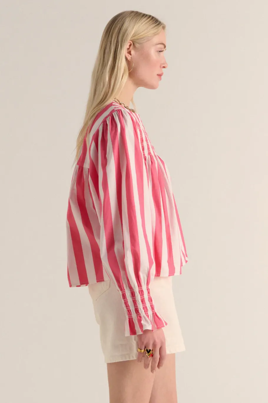 Chemises Et Blouses|Balzac Blouse Ophelie Rayures Rose