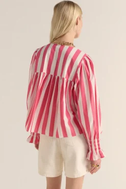 Chemises Et Blouses|Balzac Blouse Ophelie Rayures Rose