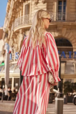 Chemises Et Blouses|Balzac Blouse Ophelie Rayures Rose