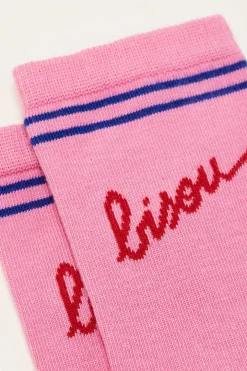 Chaussettes|Balzac Chaussettes Love Bisou Rose Et Bleu