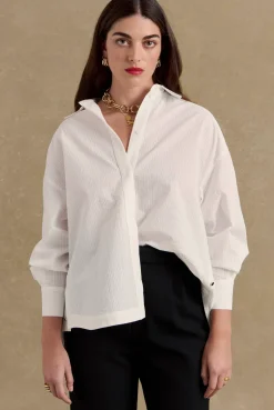 Chemises Et Blouses|Balzac Chemise Arthus Seersucker Blanc