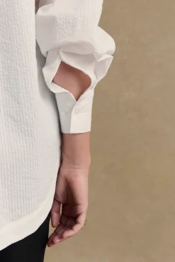 Chemises Et Blouses|Balzac Chemise Arthus Seersucker Blanc