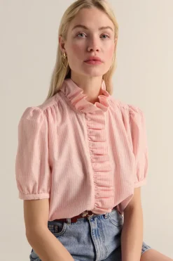 Chemises Et Blouses|Balzac Chemise Baignade Rayures Corail Irise