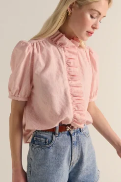 Chemises Et Blouses|Balzac Chemise Baignade Rayures Corail Irise