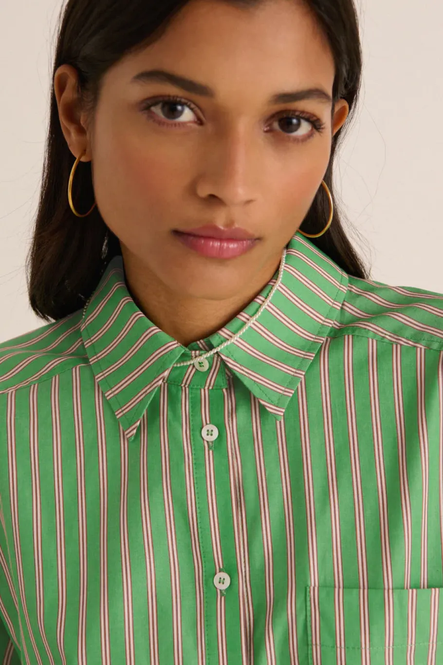Chemises Et Blouses|Balzac Chemise Hector Rayures Vert Et Orange