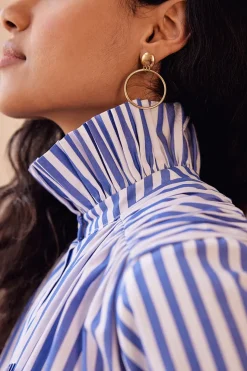 Chemises Et Blouses|Balzac Chemise Leonor Rayures Blanc Et Bleu