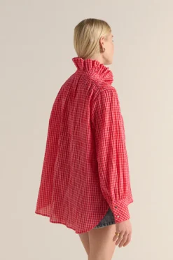 Chemises Et Blouses|Balzac Chemise Leonor Vichy Rose Et Rouge