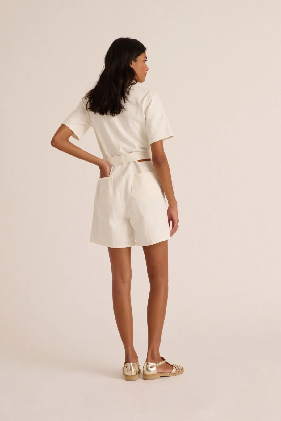 Combinaisons|Balzac Combinaison Floralie Jean Blanc Perle