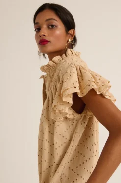 Combinaisons|Balzac Combishort Jade Broderie Anglaise Beige