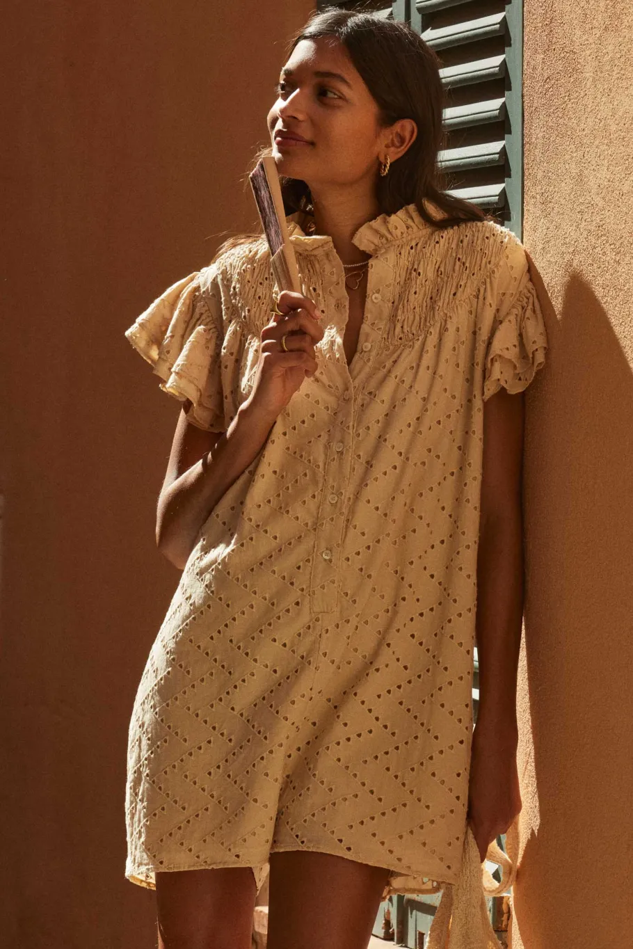 Combinaisons|Balzac Combishort Jade Broderie Anglaise Beige