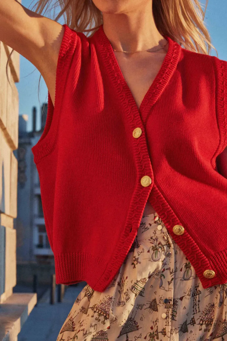 Pulls Et Cardigans|Balzac Gilet Constant Rouge