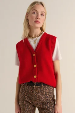 Pulls Et Cardigans|Balzac Gilet Constant Rouge
