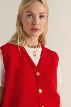 Pulls Et Cardigans|Balzac Gilet Constant Rouge