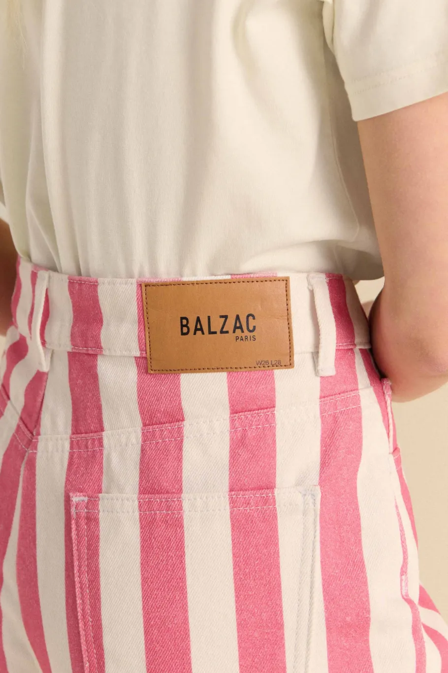 Costumes Et Ensembles|Balzac Jean Robi Rayures Rose