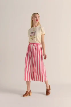 Jupes Et Shorts|Balzac Jupe Sally Rayures Rose