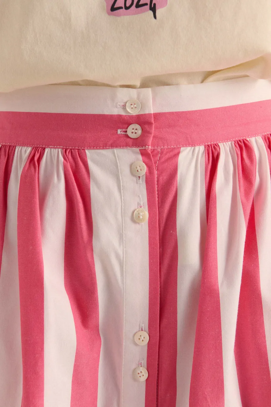 Jupes Et Shorts|Balzac Jupe Sally Rayures Rose
