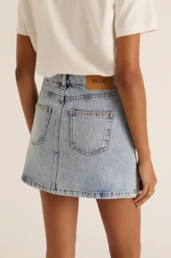 Jupes Et Shorts|Balzac Mini-Jupe Sixtine Bleu Glacier