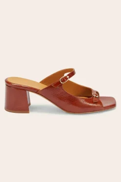 Babies, Sandales Et Escarpins|Balzac Mules Joane Vernis Froisse Cognac