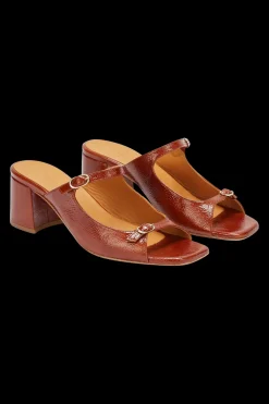 Babies, Sandales Et Escarpins|Balzac Mules Joane Vernis Froisse Cognac