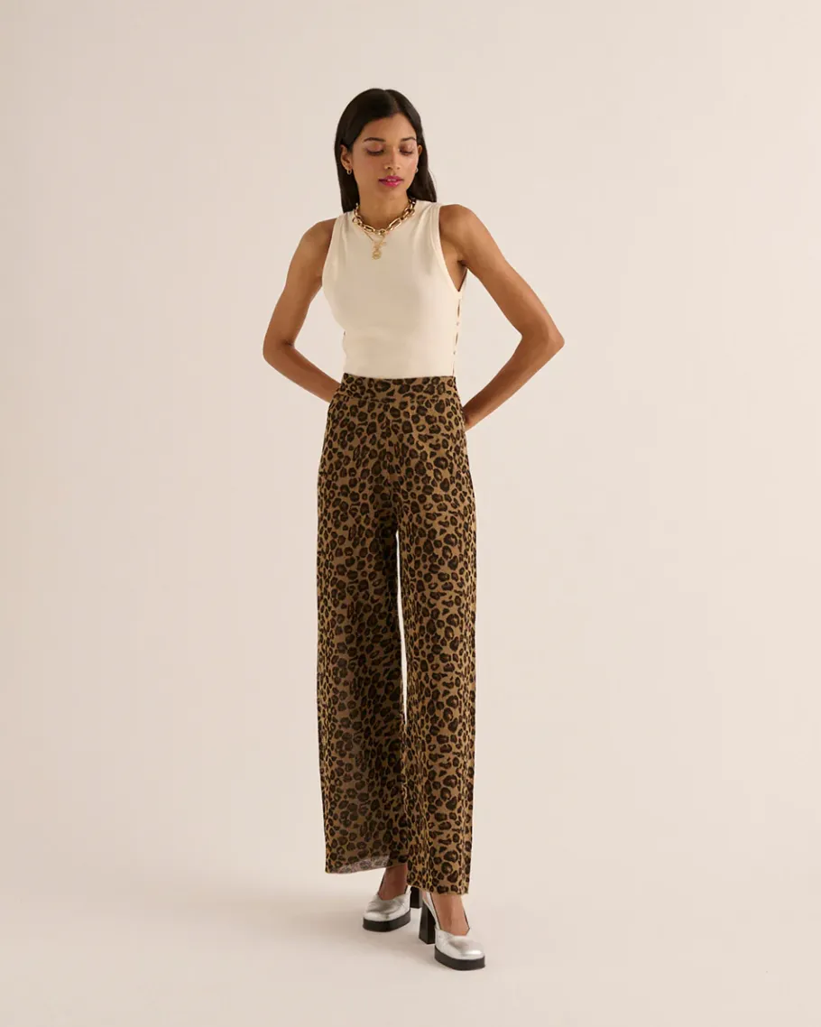 Pantalons|Balzac Pantalon Piana Leopard Irise