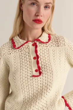 Tee-Shirts Et Bodies|Balzac Polo Gabin Ecru Et Rouge