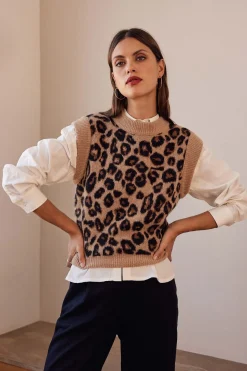 Pulls Et Cardigans|Balzac Pull Blason Leopard