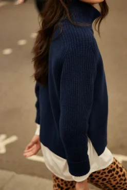 Pulls Et Cardigans|Balzac Pull Mael Bleu Marine