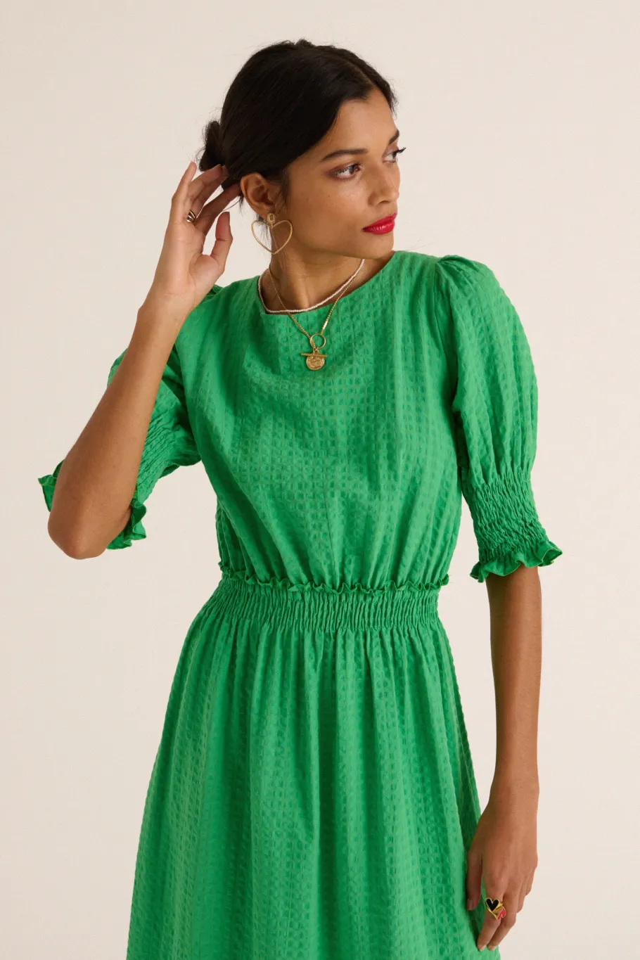 Robes|Balzac Robe Celeste Vert Pelouse