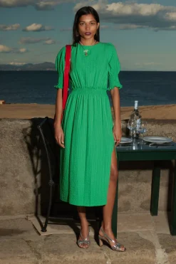 Robes|Balzac Robe Celeste Vert Pelouse