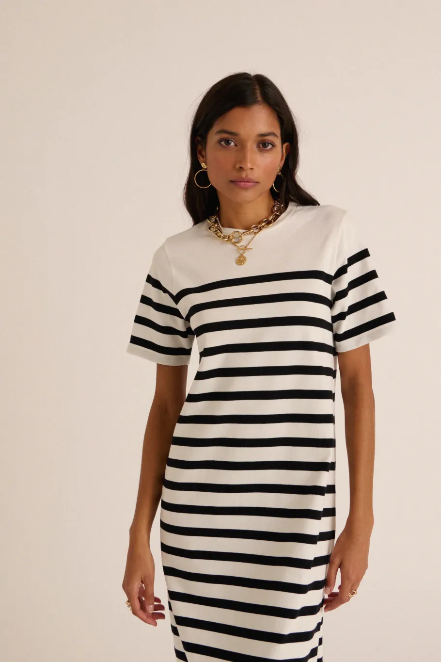 Robes|Balzac Robe Claodia A Rayures Noires