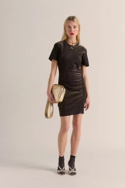 Robes|Balzac Robe Floreal Noir Irise Dore