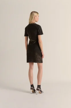 Robes|Balzac Robe Floreal Noir Irise Dore