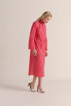 Robes|Balzac Robe Pepite Vichy Rose Et Rouge