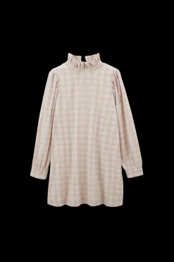 Robes|Balzac Robe Saga Carreaux Beige Et Blanc