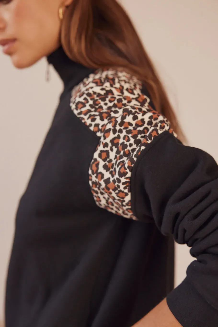 Robes|Balzac Robe Ugolin Noir Et Leopard