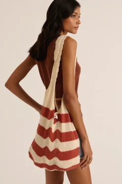 Pochettes Et Cabas|Balzac Sac Playa Raye Ecru Et Brique