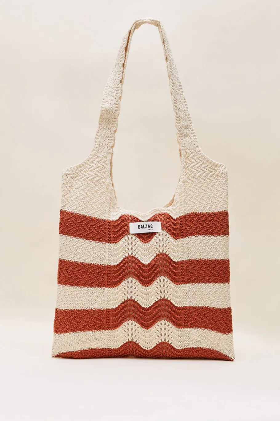 Pochettes Et Cabas|Balzac Sac Playa Raye Ecru Et Brique