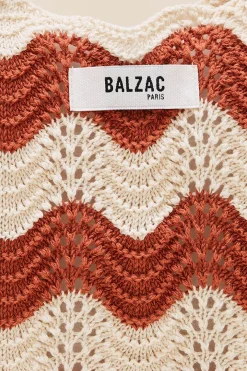 Pochettes Et Cabas|Balzac Sac Playa Raye Ecru Et Brique