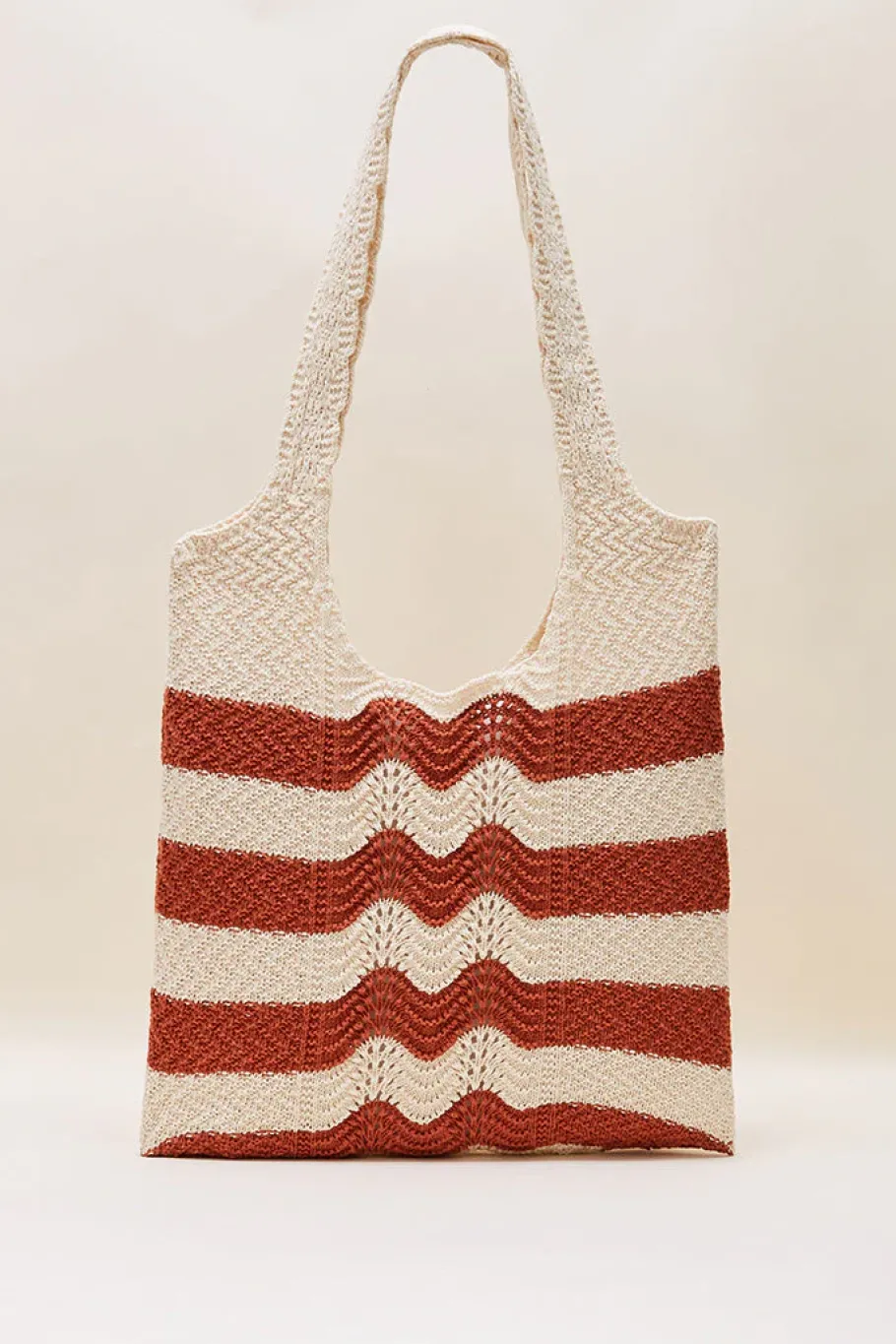 Pochettes Et Cabas|Balzac Sac Playa Raye Ecru Et Brique