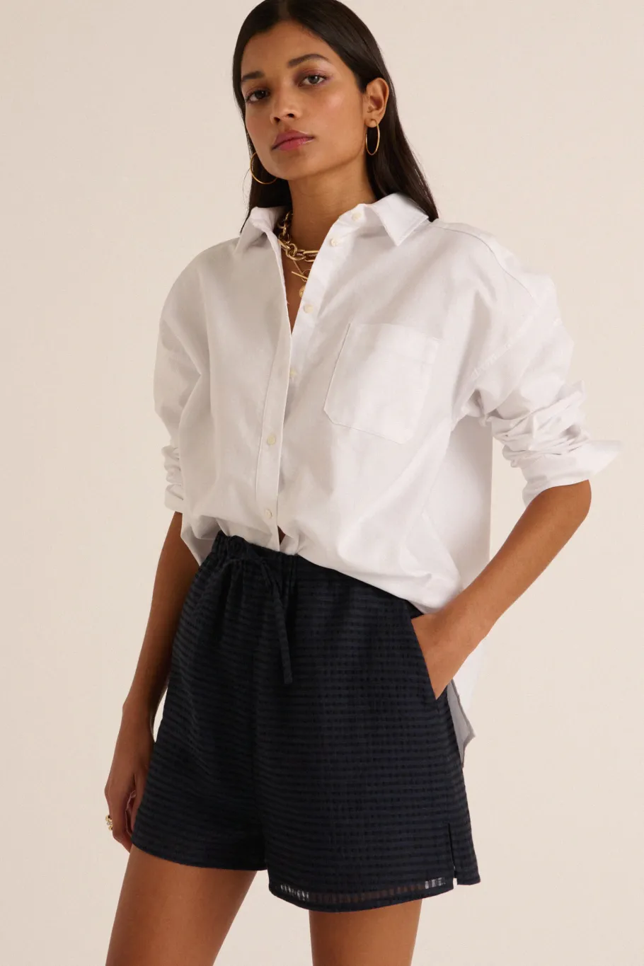 Jupes Et Shorts|Balzac Short Lino Marine