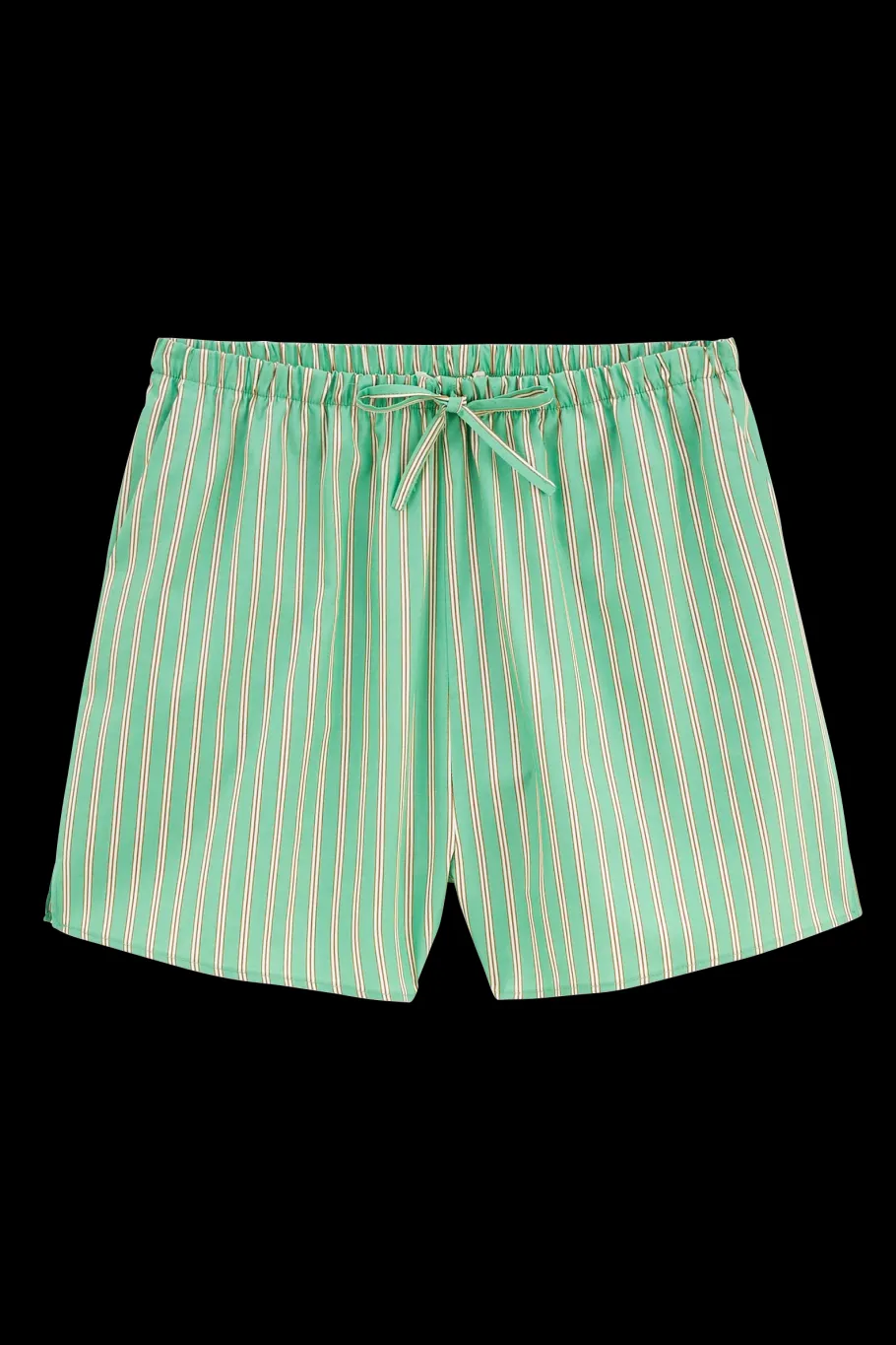 Jupes Et Shorts|Balzac Short Lino Rayures Vert Et Orange