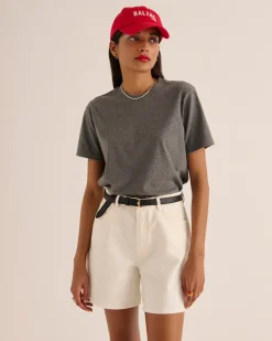 Jupes Et Shorts|Balzac Short Maylone Jean Blanc Perle