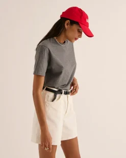 Jupes Et Shorts|Balzac Short Maylone Jean Blanc Perle