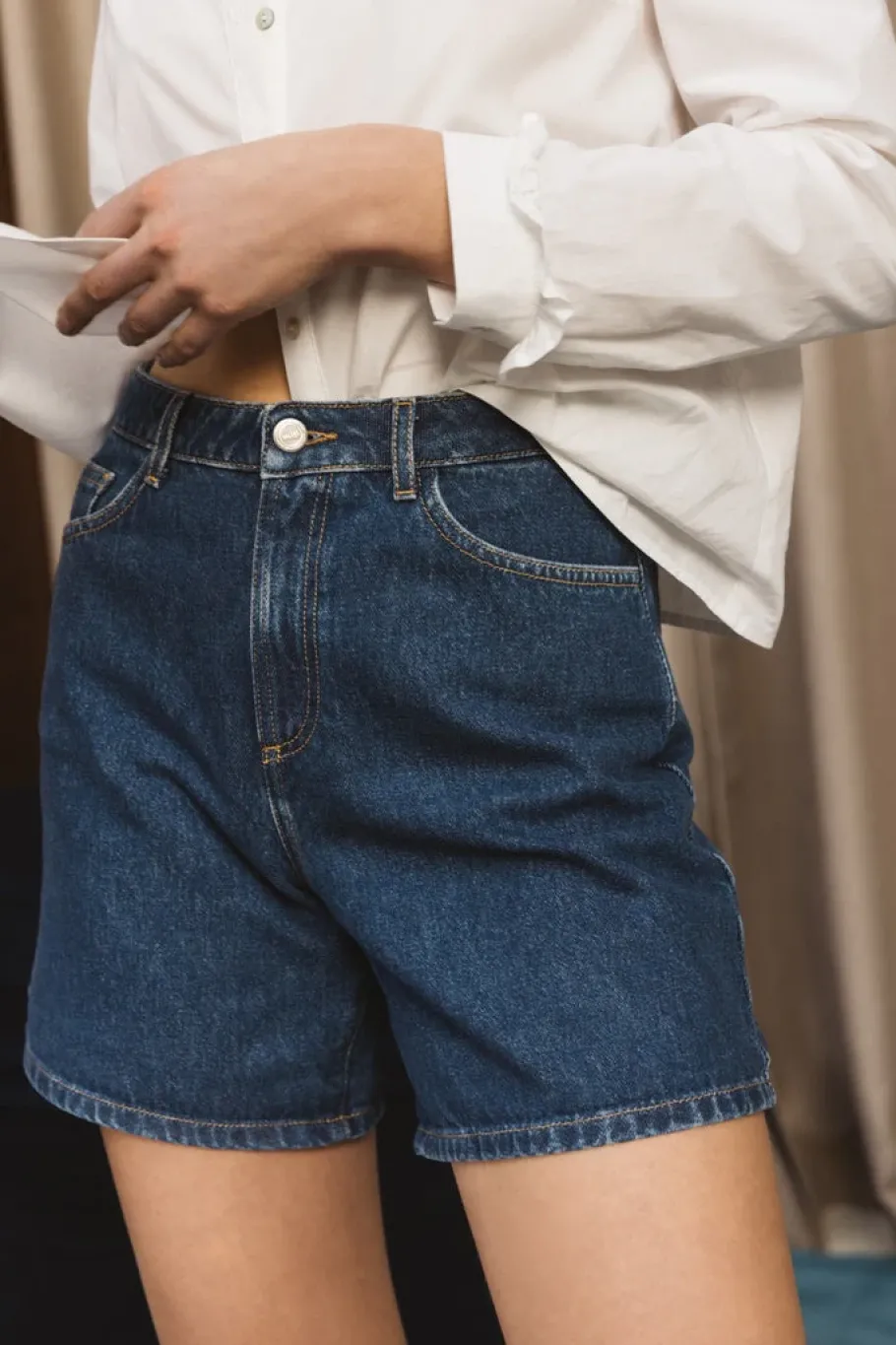 Jupes Et Shorts|Balzac Short Maylone Jean Bleu Midi