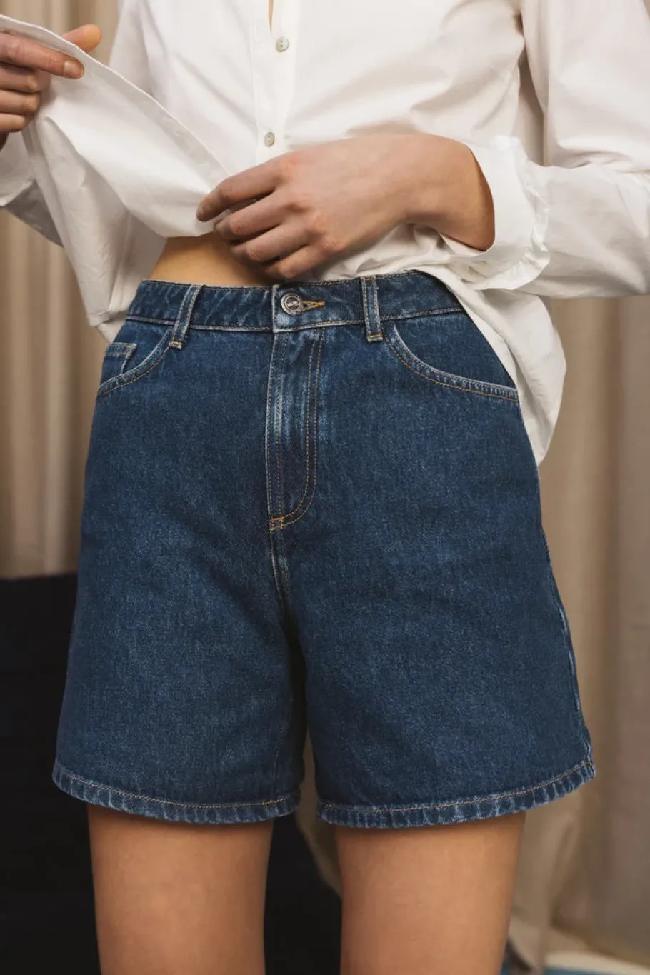 Jupes Et Shorts|Balzac Short Maylone Jean Bleu Midi